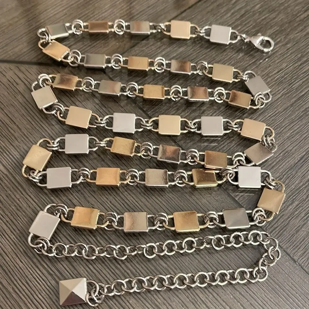 CHAPS Two-tone Stud Metal Chain Belt